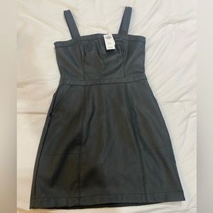 Brand new with tags. Never worn Abercrombie & Fitch black Faux Leather dress